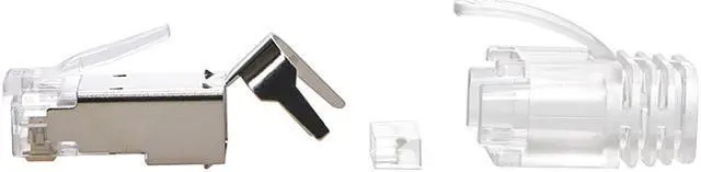 Alt view image 2 of 5 - Nippon Labs RJ45 CAT.8 Shielded Plug 50Micron 3prong with Clear Boot 60CAT8-PG-20P (20pack)