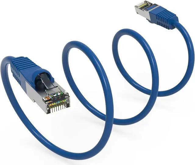 Alt view image 4 of 4 - Nippon Labs Cat7 Shielded (SSTP) 600MHz Ethernet Network Booted Cable, 26AWG 3 Feet Gigabit LAN Network Cable RJ45 High Speed Patch Cable, Blue, 60CAT7-3BL