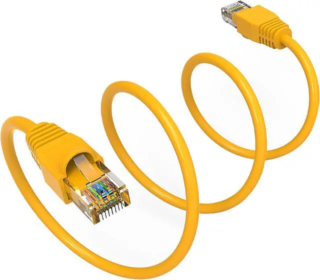 Main image of Nippon Labs 7Ft Cat6A UTP Ethernet Network Booted Cable, 24AWG 7 Feet Gigabit LAN Network Cable RJ45 High Speed Patch Cable, Yellow, 60CAT6A-7YW