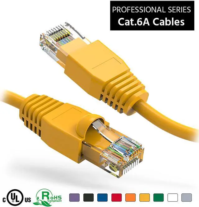 Alt view image 2 of 4 - Nippon Labs 10Ft Cat6A UTP Ethernet Network Booted Cable, 24AWG 10 Feet Gigabit LAN Network Cable RJ45 High Speed Patch Cable, Yellow, 60CAT6A-10YW