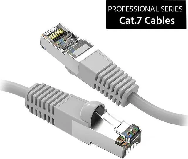 Alt view image 2 of 4 - Nippon Labs Cat7 Shielded (SSTP) 600MHz Ethernet Network Booted Cable, 26AWG 2 Feet Gigabit LAN Network Cable RJ45 High Speed Patch Cable, Gray, 60CAT7-2GY