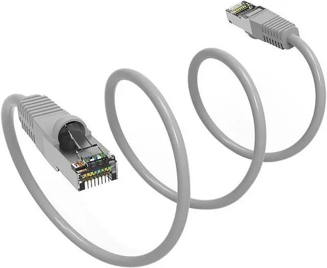 Main image of Nippon Labs Cat7 Shielded (SSTP) 600MHz Ethernet Network Booted Cable, 26AWG 2 Feet Gigabit LAN Network Cable RJ45 High Speed Patch Cable, Gray, 60CAT7-2GY