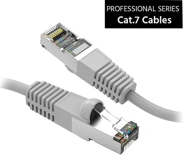 Alt view image 2 of 4 - Nippon Labs Cat7 Shielded (SSTP) 600MHz Ethernet Network Booted Cable, 26AWG 3 Feet Gigabit LAN Network Cable RJ45 High Speed Patch Cable, Gray, 60CAT7-3GY