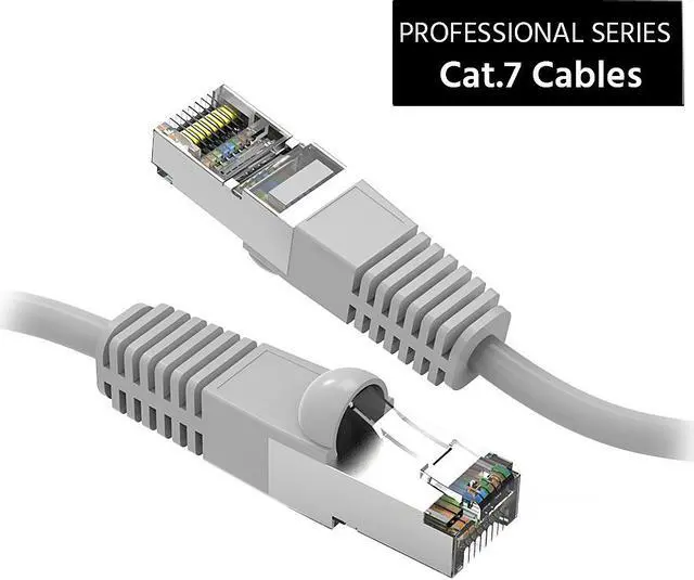 Alt view image 2 of 4 - Nippon Labs Cat7 Shielded (SSTP) 600MHz Ethernet Network Booted Cable, 26AWG 4 Feet Gigabit LAN Network Cable RJ45 High Speed Patch Cable, Gray, 60CAT7-4GY