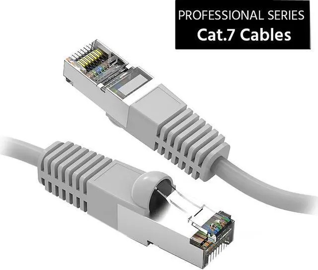 Alt view image 2 of 4 - Nippon Labs Cat7 Shielded (SSTP) 600MHz Ethernet Network Booted Cable, 26AWG 5 Feet Gigabit LAN Network Cable RJ45 High Speed Patch Cable, Gray, 60CAT7-5GY