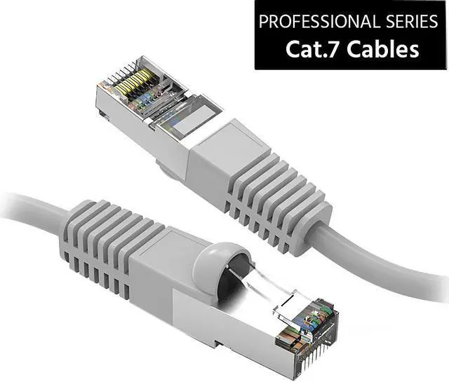 Alt view image 2 of 4 - Nippon Labs Cat7 Shielded (SSTP) 600MHz Ethernet Network Booted Cable, 26AWG 6 Feet Gigabit LAN Network Cable RJ45 High Speed Patch Cable, Gray, 60CAT7-6GY
