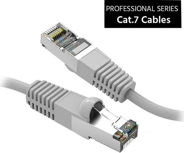 Alt view image 2 of 4 - Nippon Labs Cat7 Shielded (SSTP) 600MHz Ethernet Network Booted Cable, 26AWG 7 Feet Gigabit LAN Network Cable RJ45 High Speed Patch Cable, Gray, 60CAT7-7GY