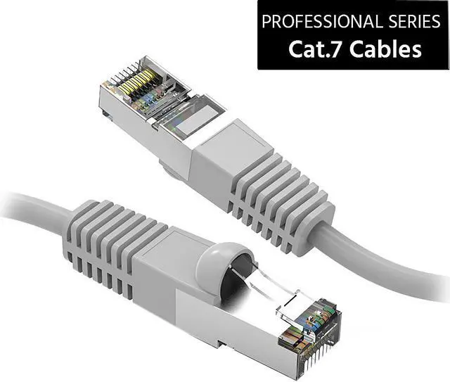 Alt view image 2 of 4 - Nippon Labs Cat7 Shielded (SSTP) 600MHz Ethernet Network Booted Cable, 26AWG 8 Feet Gigabit LAN Network Cable RJ45 High Speed Patch Cable, Gray, 60CAT7-8GY