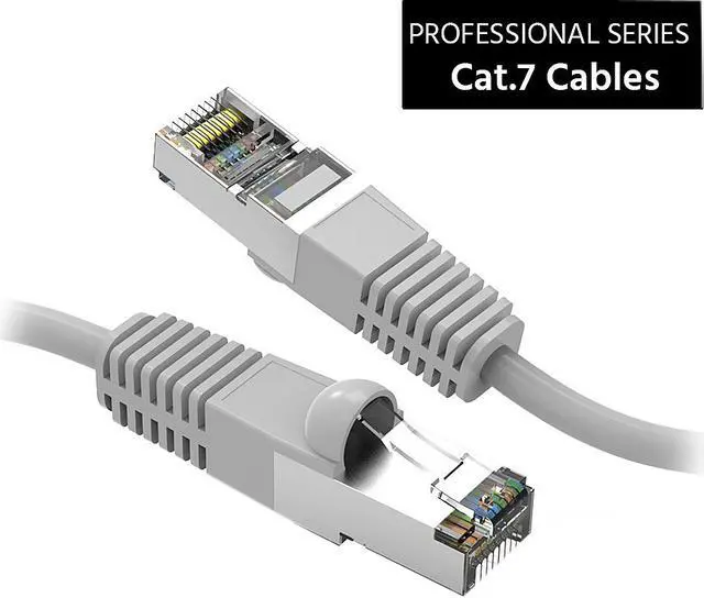 Alt view image 2 of 4 - Nippon Labs Cat7 Shielded (SSTP) 600MHz Ethernet Network Booted Cable, 26AWG 10 Feet Gigabit LAN Network Cable RJ45 High Speed Patch Cable, Gray, 60CAT7-10GY