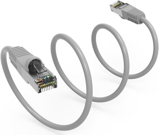 Main image of Nippon Labs Cat7 Shielded (SSTP) 600MHz Ethernet Network Booted Cable, 26AWG 15 Feet Gigabit LAN Network Cable RJ45 High Speed Patch Cable, Gray, 60CAT7-15GY
