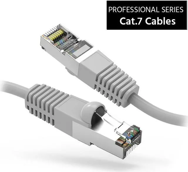 Alt view image 2 of 4 - Nippon Labs Cat7 Shielded (SSTP) 600MHz Ethernet Network Booted Cable, 26AWG 50 Feet Gigabit LAN Network Cable RJ45 High Speed Patch Cable, Gray, 60CAT7-50GY