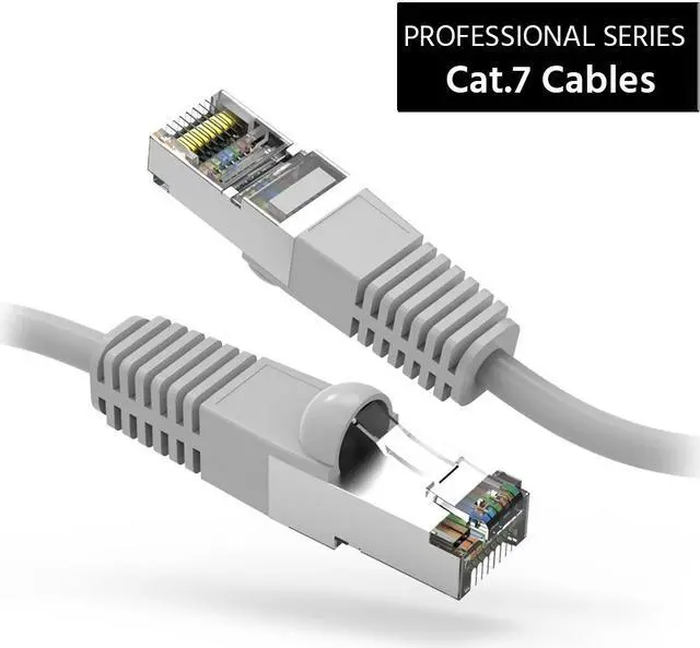 Alt view image 2 of 4 - Nippon Labs Cat7 Shielded (SSTP) 600MHz Ethernet Network Booted Cable, 26AWG 1 Feet Gigabit LAN Network Cable RJ45 High Speed Patch Cable, Gray, 60CAT7-1GY
