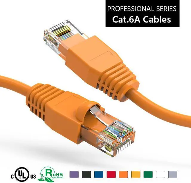 Main image of Nippon Labs 35Ft Cat6A UTP Ethernet Network Booted Cable, 24AWG 35 Feet Gigabit LAN Network Cable RJ45 High Speed Patch Cable, Orange, 60CAT6A-35OR