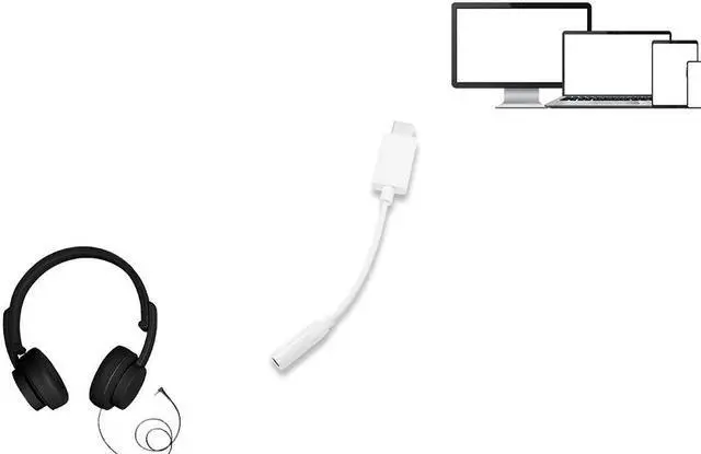 Alt view image 3 of 3 - Nippon Labs Type C to 3.5mm Female Audio Adapter, White USB-C headphone Jack Audio Adapter cable 30UC-C35MM