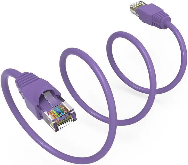 Alt view image 4 of 4 - Nippon Labs 5Ft Cat6A UTP Ethernet Network Booted Cable,24AWG 5 Feet Gigabit LAN Network Cable RJ45 High Speed Patch Cable, Purple, 60CAT6A-5PU