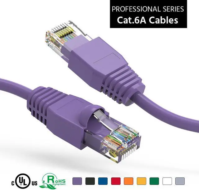 Main image of Nippon Labs 15Ft Cat6A UTP Ethernet Network Booted Cable,24AWG 15 Feet Gigabit LAN Network Cable RJ45 High Speed Patch Cable, Purple, 60CAT6A-15PU