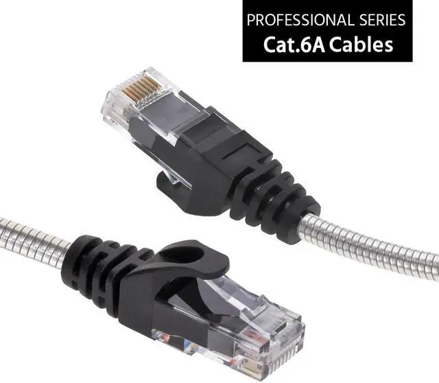 Main image of Nippon Labs 10FT CAT.6A Patch Cable Armored Anti-Rodent Slim Cables, 28AWG 10 Feet Gigabit LAN Network Cable RJ45 High Speed Ethernet Cable 60CAT6A-10-28AM