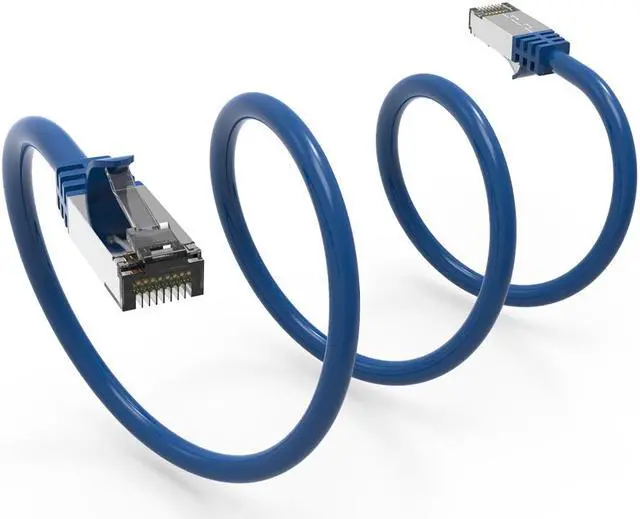 Alt view image 3 of 3 - Nippon Labs 60CAT8-0.5-26BU Cat8 Ethernet Cable 0.5 feet Slim Series - Blue | 2GHz, 40G, S/FTP - Shielded 40Gbps 2000Mhz SFTP Patch Cord,Cat8 RJ45 Cable - in Wall, Outdoor for Router, Modem, etc.