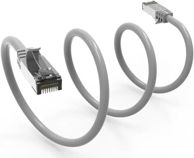 Alt view image 3 of 3 - Nippon Labs 60CAT8-4-26GY Cat8 Ethernet Cable 4 feet Slim Series - Gray | 2GHz, 40G, S/FTP - Shielded 40Gbps 2000Mhz SFTP Patch Cord,Cat8 RJ45 Cable - in Wall, Outdoor for Router, Modem, etc.