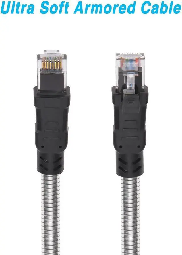 Alt view image 2 of 6 - Nippon Labs 60CAT6A-25-24AM 25FT CAT.6A Patch Cable Armored Anti-Rodent Cables, 24AWG 25 Feet Gigabit LAN Network Cable RJ45 High Speed Ethernet Cable