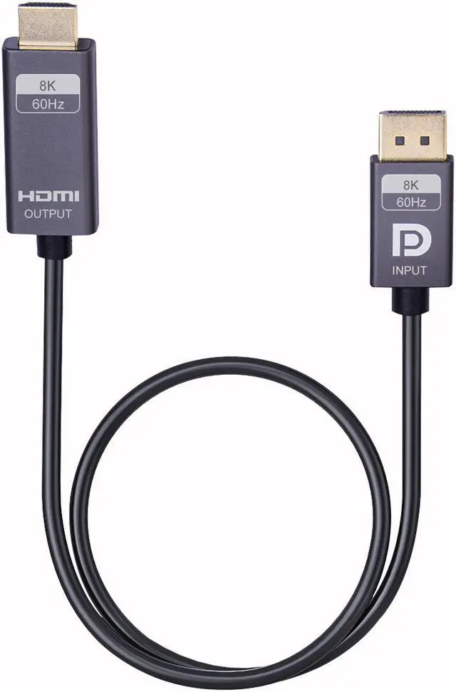 Alt view image 2 of 2 - Nippon Labs 20DP14-HDMI21-6MM DisplayPort 1.4 to HDMI 2.1 Gold Plated Cable - 6FT. - 8K@60Hz - DP1.4 to HDMI 2.1V Adapter- HDR - DP to HDMI - 8K Adapter Cable
