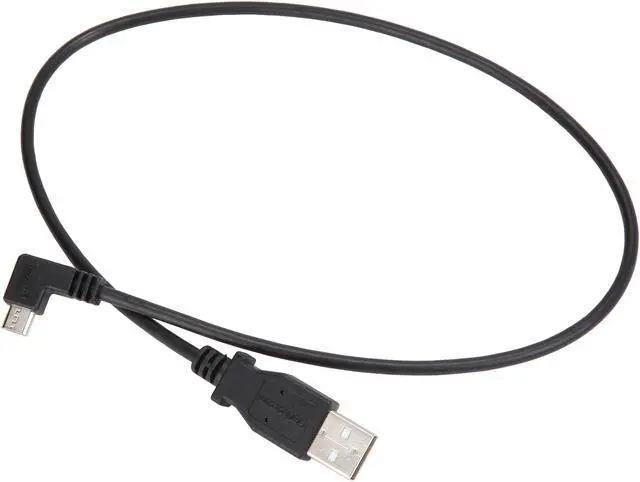 Alt view image 2 of 3 - StarTech.com USBAUB50CMLA Black Micro-USB Charge-and-Sync Cable M/M - Left-Angle Micro-USB - 24 AWG