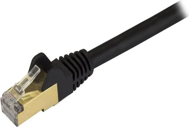 Alt view image 2 of 2 - StarTech C6ASPAT12BK StarTech.com Cat6a Shielded Patch Cable - 12 ft. - Black - Snagless RJ45 Cable - Ethernet Cord - Cat 6a Cable