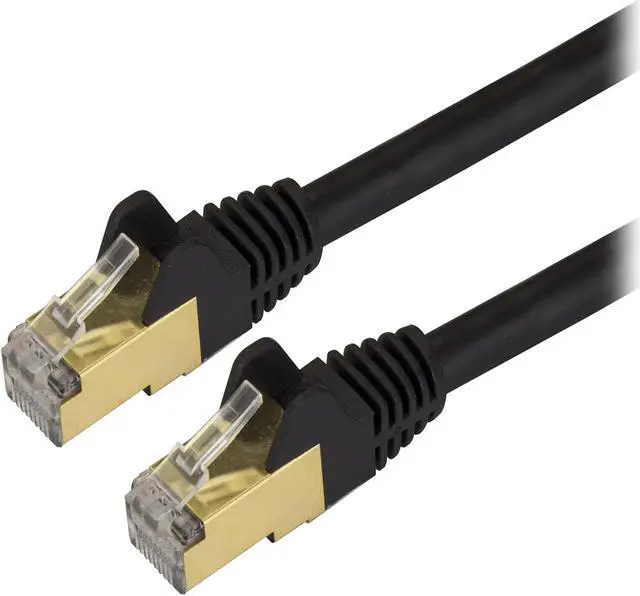 Main image of StarTech C6ASPAT15BK StarTech.com Cat6a Shielded Patch Cable - 15 ft - Black -  Snagless RJ45 Cable - Ethernet Cord - Cat 6a Cable - 15ft