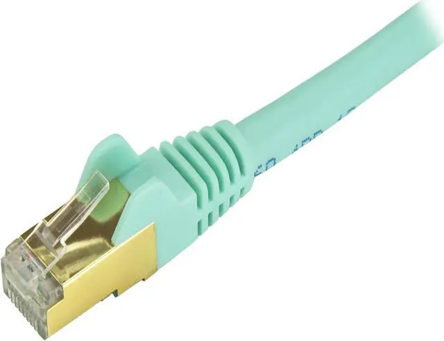 Alt view image 2 of 2 - StarTech C6ASPAT3AQ StarTech.com Cat6a Shielded Patch Cable - 3 ft. - Aqua - Snagless RJ45 Cable - Ethernet Cord - Cat 6a Cable