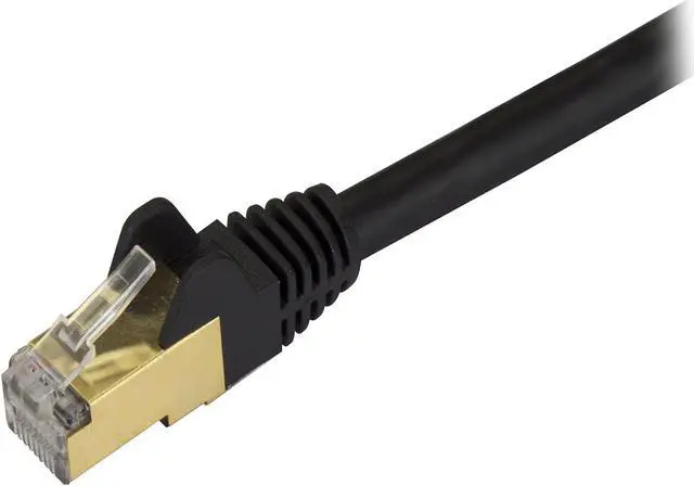 Alt view image 2 of 2 - StarTech C6ASPAT4BK StarTech.com Cat6a Shielded Patch Cable - 4 ft - Black -  Snagless RJ45 Cable - Ethernet Cord - Cat 6a Cable - 4ft