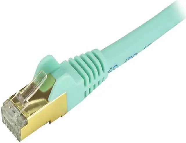 Alt view image 2 of 2 - StarTech C6ASPAT8AQ StarTech.com Cat6a Shielded Patch Cable - 8 ft. - Aqua - Snagless RJ45 Cable - Ethernet Cord - Cat 6a Cable