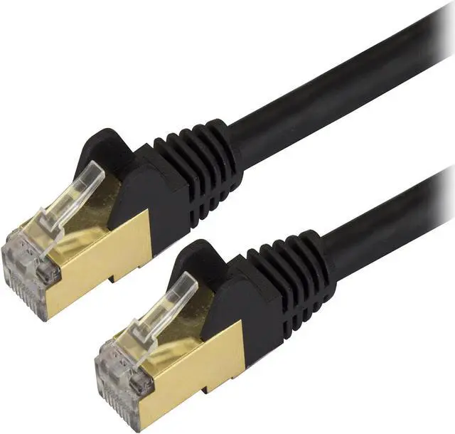 Main image of StarTech C6ASPAT8BK StarTech.com Cat6a Shielded Patch Cable - 8 ft. - Black - Snagless RJ45 Cable - Ethernet Cord - Cat 6a Cable