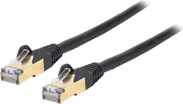 Main image of StarTech C6ASPAT5BK StarTech.com Cat6a Shielded Patch Cable - 5 ft. - Black - Snagless RJ45 Cable - Ethernet Cord - Cat 6a Cable