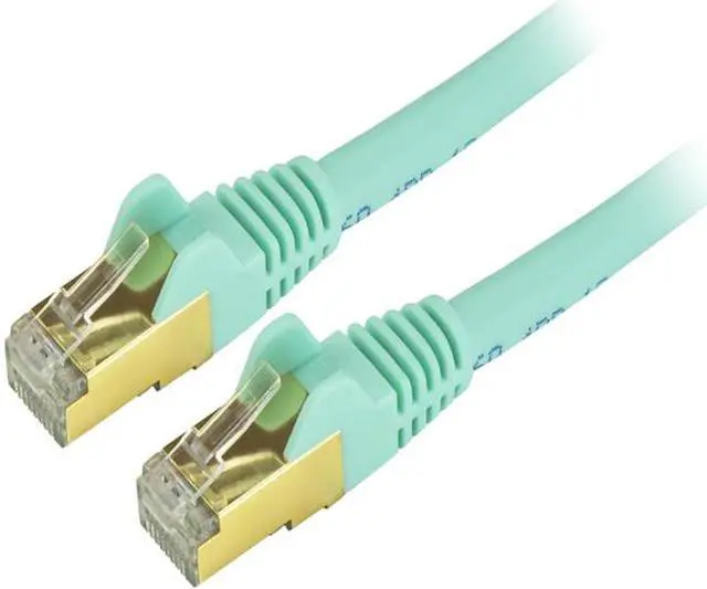 Main image of StarTech C6ASPAT9AQ StarTech.com Cat6a Shielded Patch Cable - 9 ft - Aqua -  Snagless RJ45 Cable - Ethernet Cord - Cat 6a Cable - 9ft