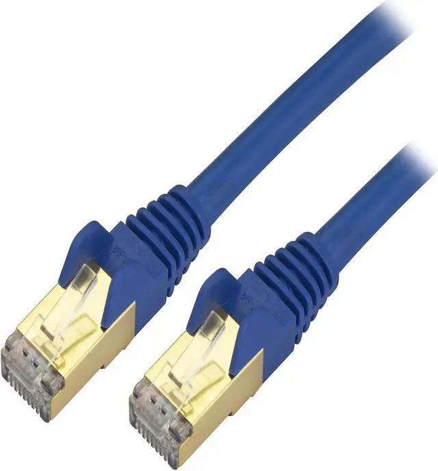 Main image of StarTech C6ASPAT12BL StarTech.com Cat6a Shielded Patch Cable - 12 ft. - Blue -  Snagless RJ45 Cable - Ethernet Cord – Cat 6a Cable - 12ft.