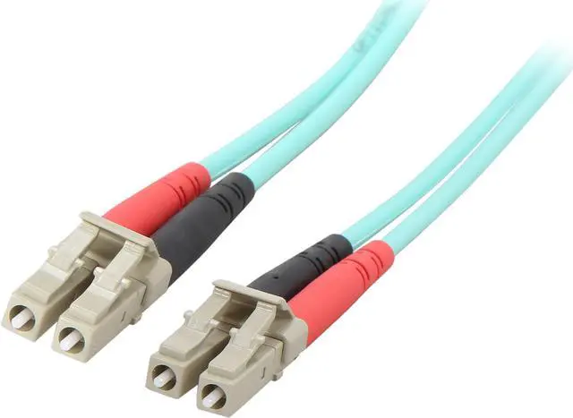Main image of StarTech 450FBLCLC3 StarTech.com Aqua OM4 Duplex Multimode Fiber - 3m / 9.8 ft. - 100 Gb - 50/125 - OM4 Fiber - LC to LC Fiber Patch Cable