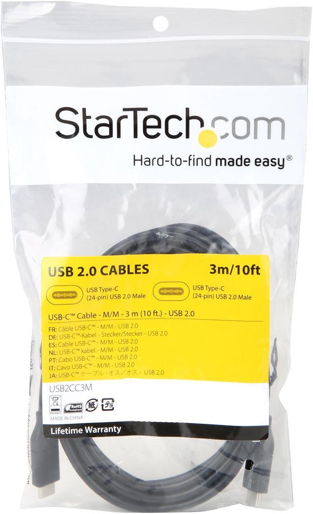 StarTech.com 3m 10 ft USB C to USB C Cable M/M - USB 2.0 - USB Type C Cable