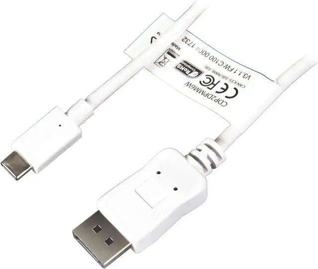 Main image of StarTech.com CDP2DPMM6W 6ft USB C to DisplayPort Cable - White - 4K 60Hz DisplayPort Cable - USB Type C to DisplayPort Adapter (CDP2DPMM6W)