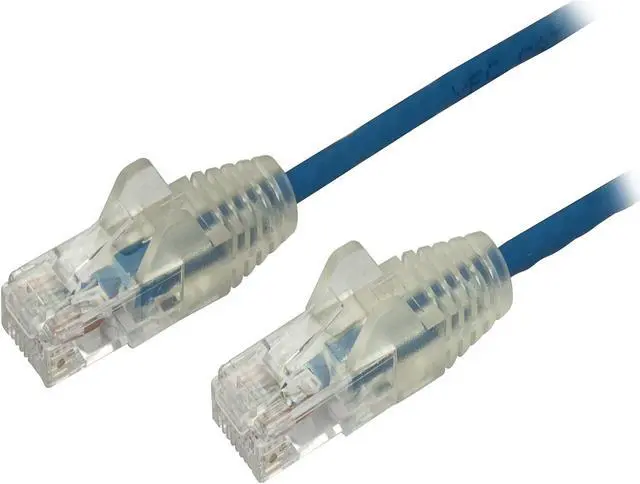 Main image of StarTech N6PAT3BLS Cat6 Ethernet Cable - 3 ft - Blue - Slim - Snagless RJ45 Cable - Network Cable - Ethernet Cord - Cat 6 Cable - 3ft