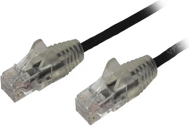 Main image of StarTech N6PAT3BKS Cat6 Ethernet Cable - 3 ft - Black - Slim - Snagless RJ45 Cable - Network Cable - Ethernet Cord - Cat 6 Cable - 3ft
