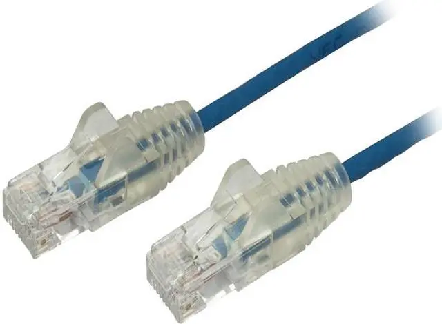 Main image of StarTech N6PAT1BLS Cat6 Ethernet Cable - 1 ft - Blue - Slim - Snagless RJ45 Cable - Network Cable - Ethernet Cord - Cat 6 Cable - 1ft