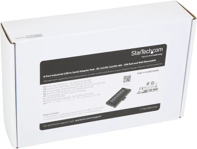 Alt view image 5 of 5 - StarTech ICUSB234858I USB to RS-232/422/485 Serial Adapter - 8 Port - Industrial - 15 kV ESD Protection - USB to Serial Adapter - USB to Serial Hub