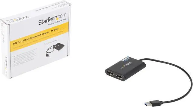 Alt view image 4 of 4 - StarTech.com USB32DP24K60 USB to Dual DisplayPort Adapter - 4K 60Hz - USB 3.0 (5Gbps) - USB Dual Monitor Adapter - Dual DisplayPort Adapter