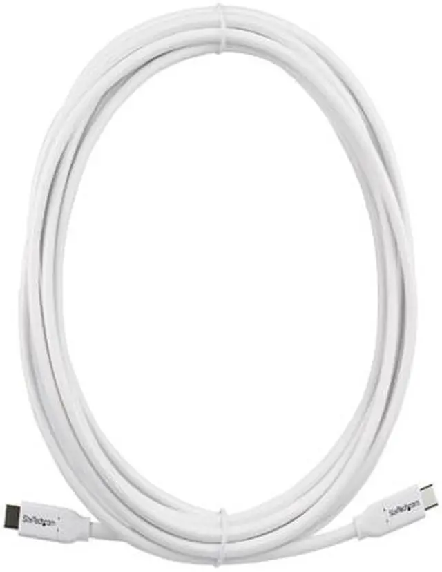 Alt view image 2 of 2 - StarTech.com USB2C5C4MW USB C to USB C Cable - 13 ft / 4m - 5A PD - M/M - White - USB 2.0 - USB-IF Certified - USB Type C Cable - USB C Charging Cable