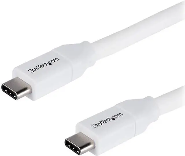 Main image of StarTech.com USB2C5C4MW USB C to USB C Cable - 13 ft / 4m - 5A PD - M/M - White - USB 2.0 - USB-IF Certified - USB Type C Cable - USB C Charging Cable