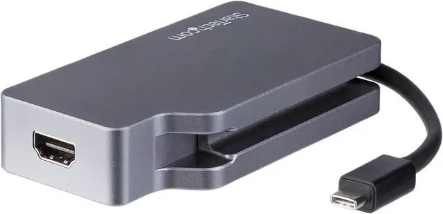 Alt view image 2 of 6 - StarTech.com CDPVDHDMDP2G USB C Multiport Video Adapter - Space Gray - USB C to VGA / DVI / HDMI / mDP - 4K USB C Adapter - USB C to HDMI Adapter