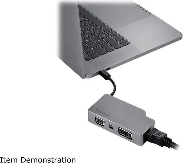 Alt view image 5 of 6 - StarTech.com CDPVDHDMDP2G USB C Multiport Video Adapter - Space Gray - USB C to VGA / DVI / HDMI / mDP - 4K USB C Adapter - USB C to HDMI Adapter