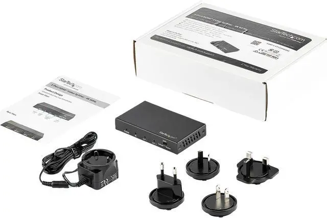 Alt view image 5 of 6 - StarTech.com ST122HD202 HDMI Splitter - 2-Port - 4K 60Hz - HDMI Splitter 1 In 2 Out - 2 Way HDMI Splitter - HDMI Port Splitter