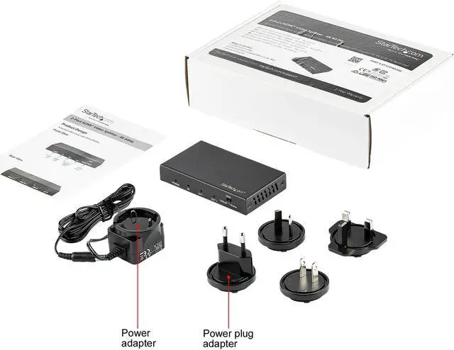 Alt view image 6 of 6 - StarTech.com ST122HD202 HDMI Splitter - 2-Port - 4K 60Hz - HDMI Splitter 1 In 2 Out - 2 Way HDMI Splitter - HDMI Port Splitter