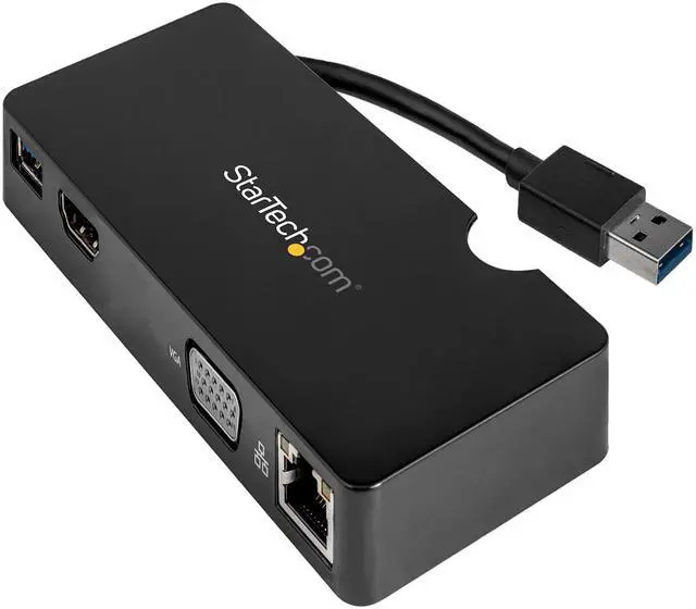 Alt view image 3 of 6 - StarTech.com BNDDKT30CAHV USB 3.0 Multiport Adapter + USB-C to USB-A Cable - Mac & Windows - For USB-A or USB-C Laptops - HDMI & VGA - 1xA Port - GbE